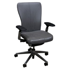 Haworth Zody Classic Used Task Chair w Aluminum Frame, Gray Leather