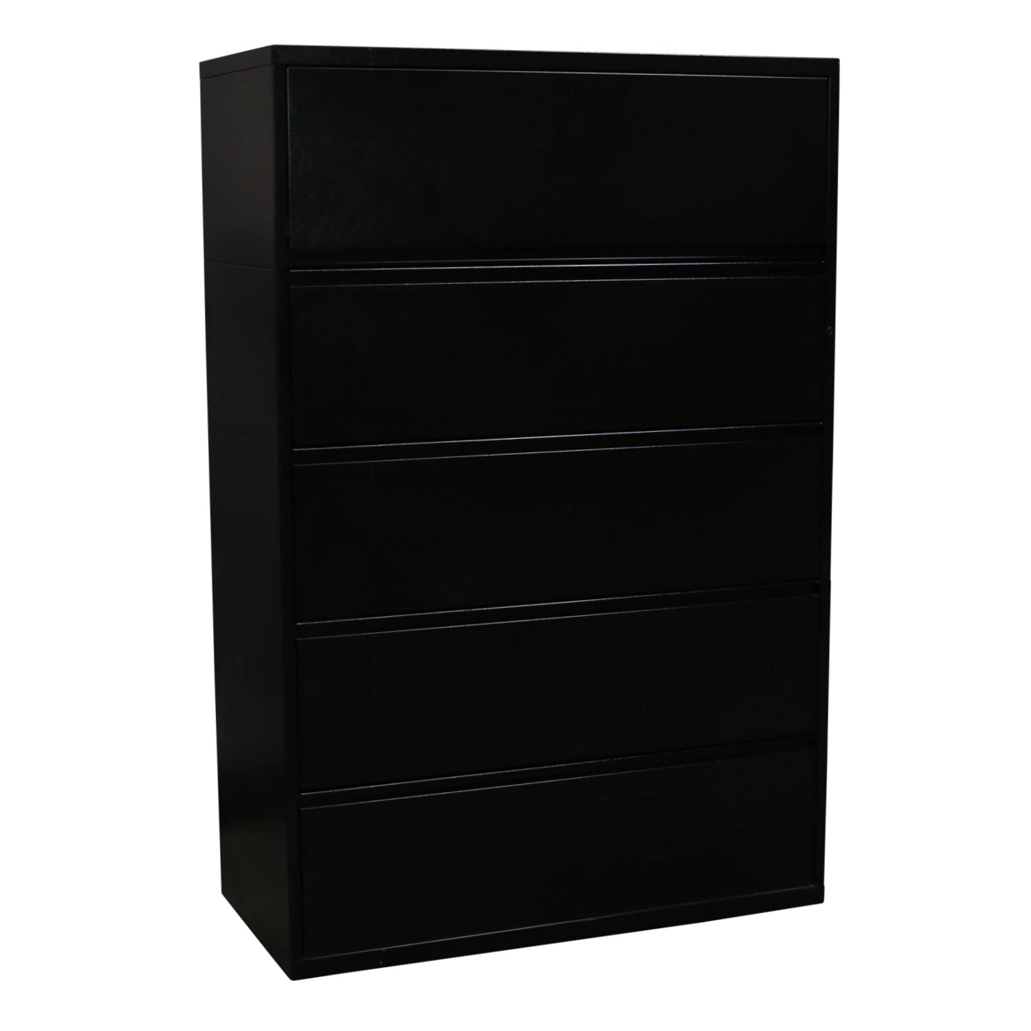 KLMです　美品drawer 黒ピーコート　金ボタン38 Herman Miller Meridian Used 42 Inch 5 Drawer Lateral File, Black