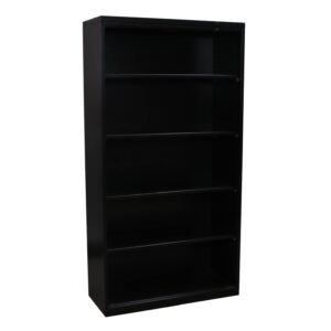 Herman Miller Meridian Used 69 Inch Metal 5 Shelf Bookcase, Black