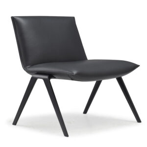 Kelsey by goSIT Executive Leather Lounge Chair w Black Legs, Black