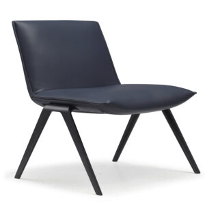 Kelsey by goSIT Executive Leather Lounge Chair w Black Legs, Blue