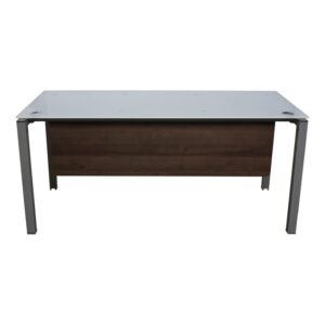 Manhattan 30x66 Glass Top Table Desk, Truffle