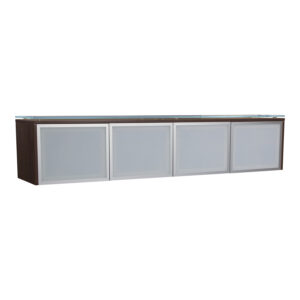 Manhattan 70 Inch Executive Wall Mounted Glass Door Hutch, Truffle