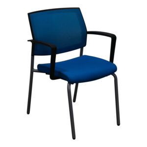 SitOnIt Focus Used Mesh Back Stack Chair, Blue