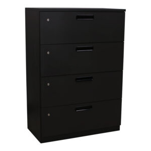 Steelcase 4 Drawer Used 36 In Lateral File, Dark Gray