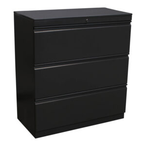 Great Openings Used 3 Drawer 36 Inch Lateral File, Dark Gray