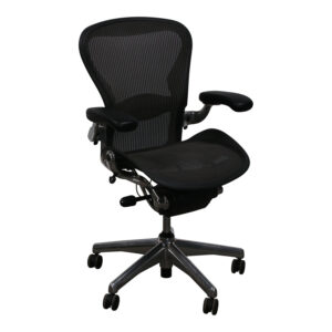 Herman Miller Aeron Used Aluminum Base Full Function Size B Task Chair, Lead