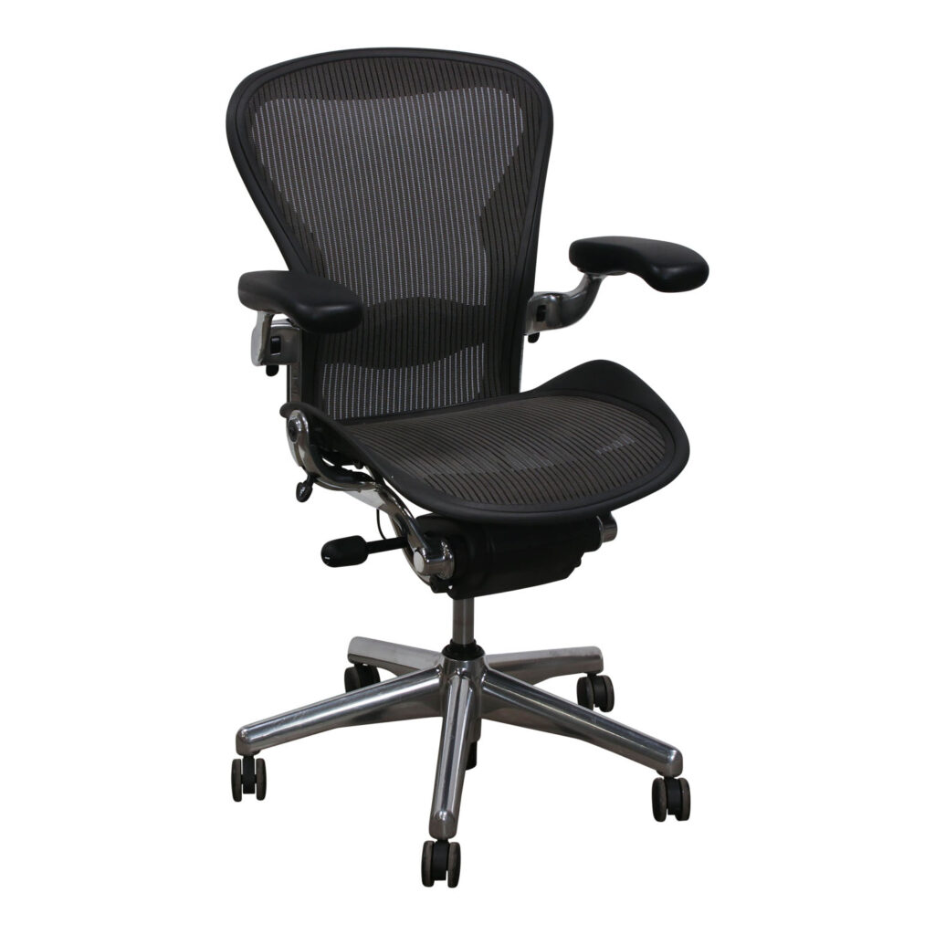 Herman Miller Aeron Used Aluminum Base Size B Task Chair, Lead ...