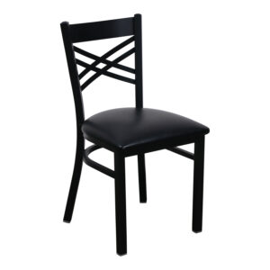 Used Metal and Vinyl Cafe Chair, Black