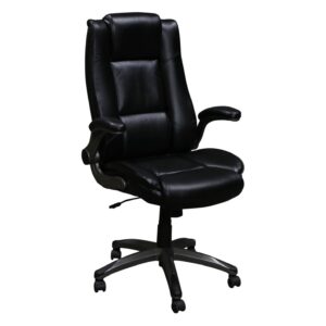 Used PU Leather Task Chair w Flip Arms, Black