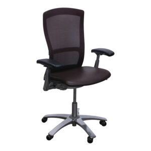 Knoll Life Used Mesh Back Task Chair, Brown PU Leather Seat