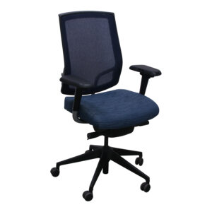 SitOnIt Focus Used Navy Mesh Task Chair, Blue Pattern Seat