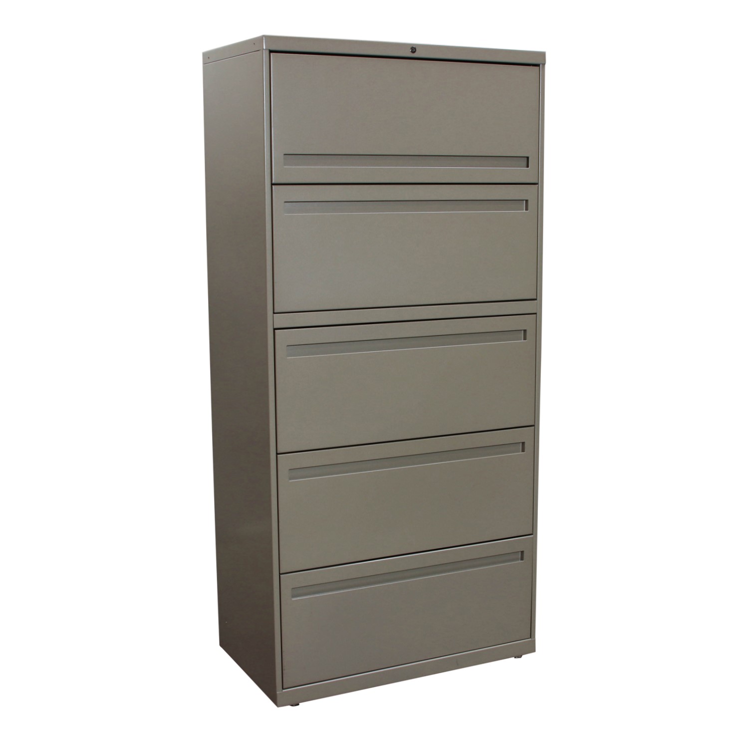 Allsteel 5 Drawer Used Lateral File, Metallic Taupe