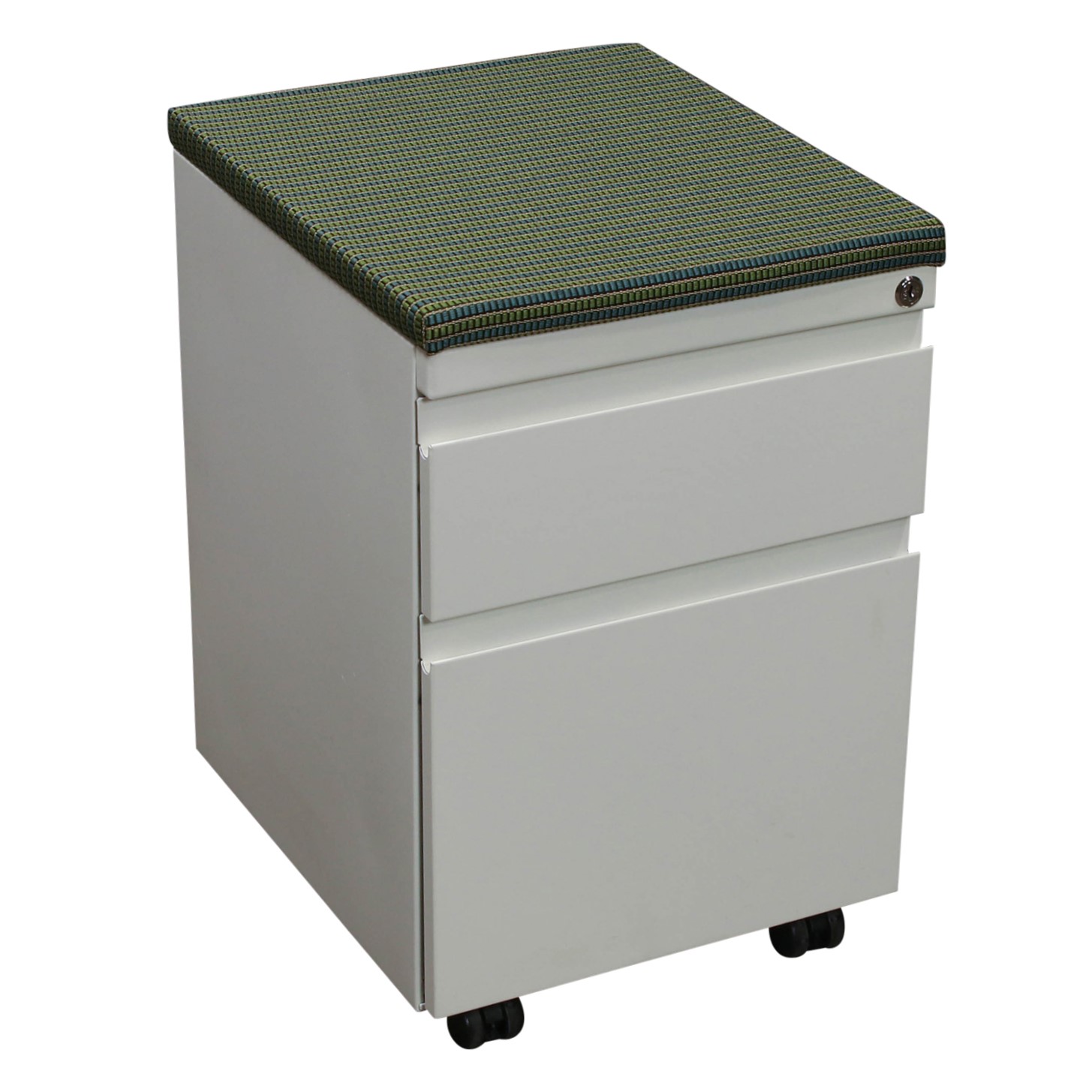 Haworth Used Box File Mobile Pedestal w Green Cushion, White