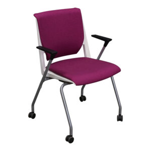 Haworth Very Mobile Stack Chair Used, Magenta and White
