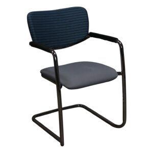 Haworth Zody Used Stack Chair, Blue and Gray