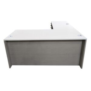 Newport 30x66 24x48 L Shape Desk, Mishan Cloth and White