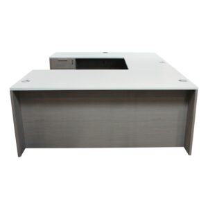 Newport U Shape Desk, Mishan Cloth and White