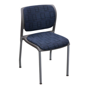 SitOnIt InFlex Used Stack Chair w Glides, Blue Pattern