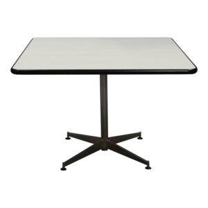 43 Inch Used Laminate Cafe Table, White Pattern