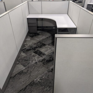 6x12 Knoll Dividend Used Manager Cubicle, Gray and White