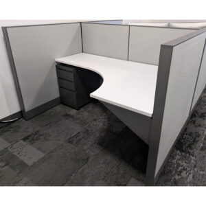 6x4 Knoll Dividend Used Cubicle, Gray and White