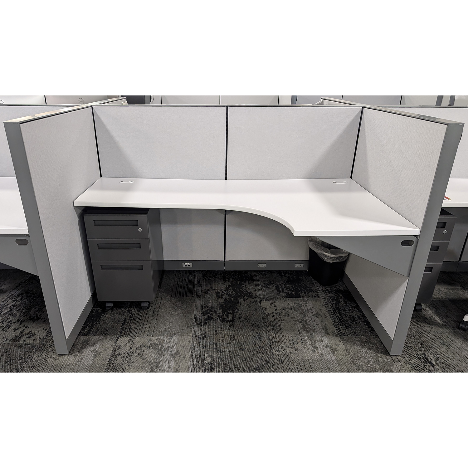 American Steel 6x3.5 Used Cubicle, Gray and White