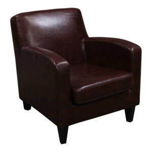Ikea Rustic PU Leather Used Club Chair, Brown