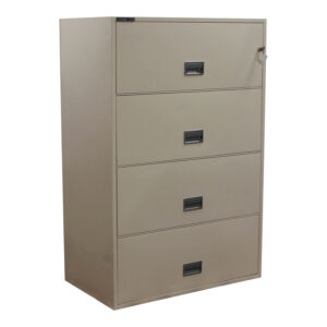 Schwab 5000 Used 36 In 4 Drawer Lateral Fire File Cabinet, Putty - Discounted