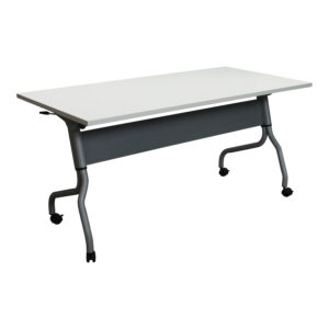 goSIT Mobile Nesting Training Table with Modesty Panel, White and Gray