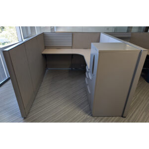 6x8 Haworth Premise Used Cubicle, Gray and Taupe