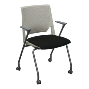 Haworth Very Mobile Stack Chair Used, Off-White and Dark Gray