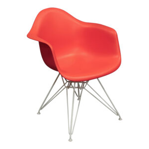 Herman Miller Eames Used Molded Plastic Armchair, Orange Red