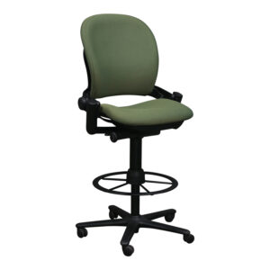 Steelcase Leap V1 Used Armless Stool, Green Pattern