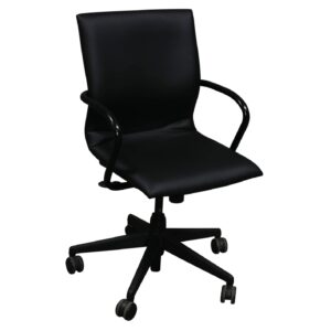 Steelcase Protege Used Conference Chair, Black Satin PU Leather