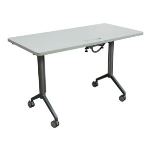 Used 24x48 In Mobile Laminate Training Table w Primary Power, White