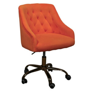 Used Conference Chair w Gold Base, Bright Orange
