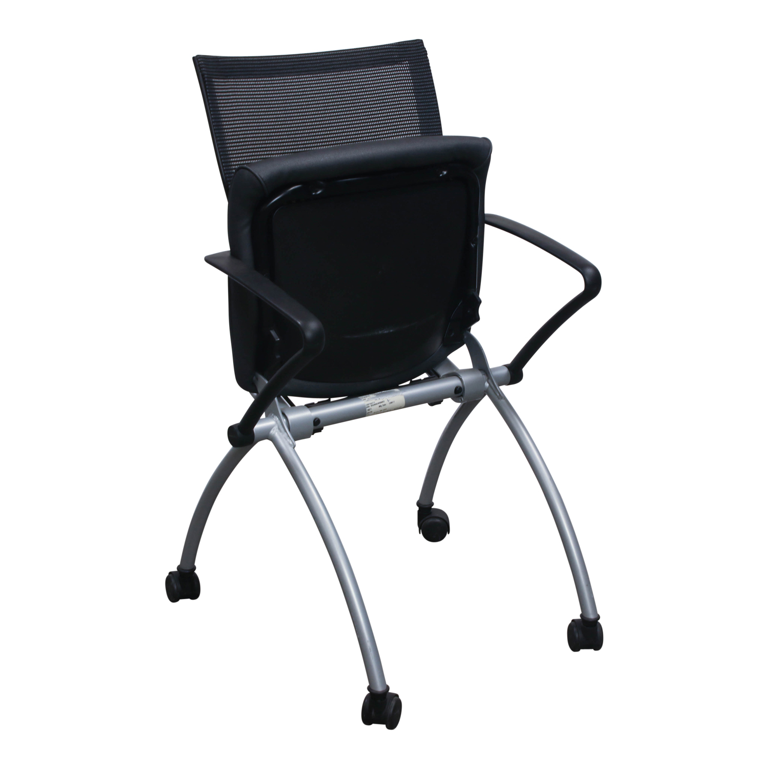 Haworth X99 Used X640 Mobile Black Mesh Back Nesting Chair, Vinyl