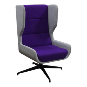 Naughtone Hush Used High Back Lounge Chair, Gray and Purple