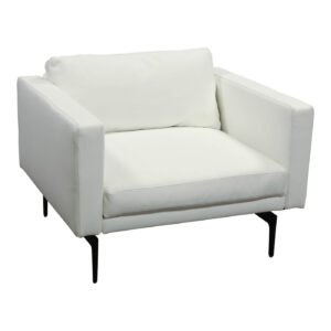 Stylex Relaxed Used Club Chair, Snow White PU Leather