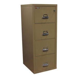 FireKing 25 Used Legal 4 Drawer Vertical File Cabinet, Dark Putty