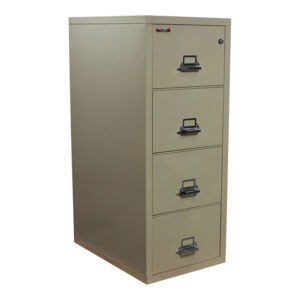 FireKing Used Legal 4 Drawer Vertical File Cabinet, Putty