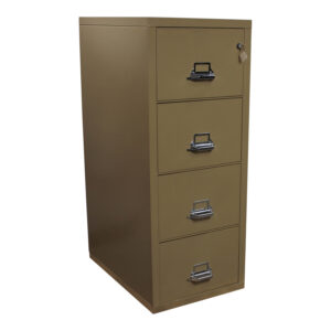 FireKing Used Legal 4 Drawer Vertical File Cabinet, Tan