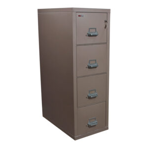 FireKing Used Letter 4 Drawer Vertical File Cabinet, Dark Taupe
