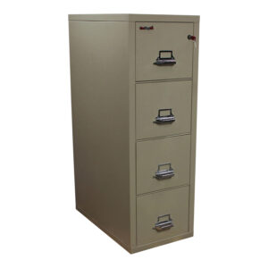 FireKing Used Letter 4 Drawer Vertical File Cabinet, Putty