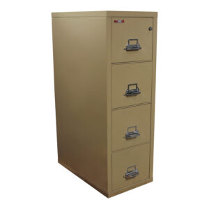 FireKing Used Letter 4 Drawer Vertical File Cabinet, Tan
