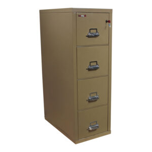 FireKing Used Letter 4 Drawer Vertical File Cabinet, Tan