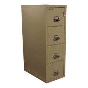 FireKing Used Letter 4 Drawer Vertical File Cabinet, Tan
