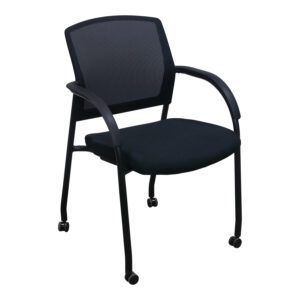 HON Ignition Series Used Mesh Back Mobile Stack Chair, Black