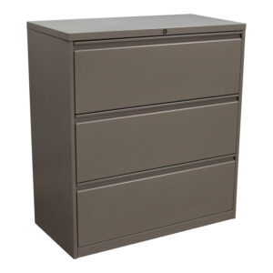 Haworth 3 Drawer Used 36 Inch Lateral File, Putty